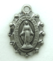 Fancy Miraculous Medal Silver Oxidized