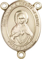 Immaculate Heart of Mary - .75" Oval - Gold Filled Centerpiece