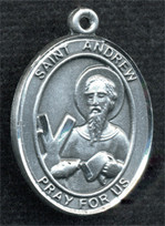 Oval St. Andrew Medal - .75" - Pewter