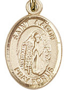St. Aaron - .50" Oval - Gold Filled Side Medal