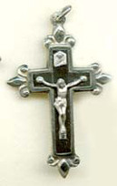 Ebony fleur de lys crucifix