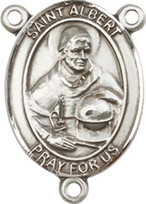 St. Albert the Great - .75" Oval - Sterling Silver Centerpiece