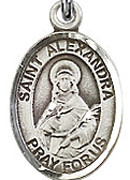 St. Alexandra - .50" Oval - Sterling Silver Side Medal