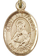 St. Alexandra - .50" Oval - Gold Filled Side Medal