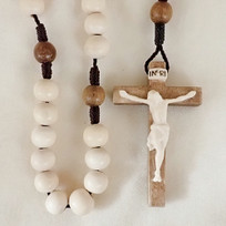 Natural Wood Cord Rosary