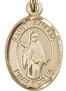 St. Amelia - .50" Oval - Gold Filled Side Medal