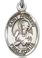 St. Andrew the Apostle  - .50" Oval - Sterling Silver Side Medal