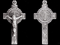 Lily St. Benedict Crucifix - 1.5" - Sterling Silver
