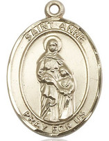 St. Anne - .50" Oval - Gold Filled Side Medal