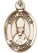 St. Anselm - .50" Oval - Gold Filled Side Medal