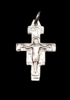 San Damiano Small Crucifix - .625" - Sterling Silver 