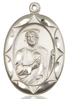 St. Jude Oval Medal Sterling Silver