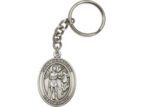 St. Sebastian Key Chain with silver finish
