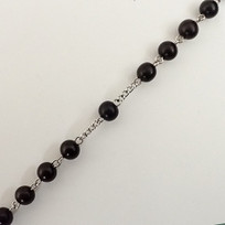 Nickel Silver Ebony Rosary