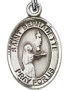 St. Bernadette - .50" Oval - Sterling Silver Side Medal