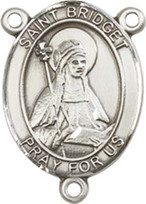 St. Bridget of Sweden - .75" Oval - Sterling Silver Centerpiece