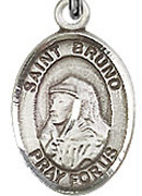 St. Bruno - .50" Oval - Sterling Silver Side Medal