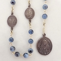 Vintage Style Aquamarine Seven Dolors Chaplet