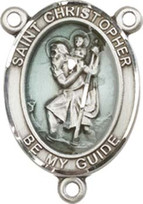 St. Christopher  - .75" Oval - Sterling Silver Centerpiece