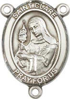St. Clare of Assisi  - .75" Oval - Sterling Silver Centerpiece