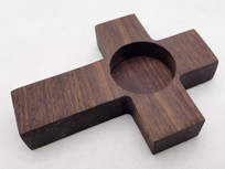 Walnut colored candle holder