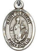 St. Clement - .50" Oval - Sterling Silver Side Medal