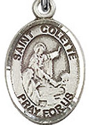 St. Colette  - .50" Oval - Sterling Silver Side Medal