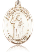 St. Columbkille - .50" Oval - Gold Filled Side Medal