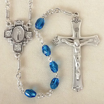 Aqua Faceted Glass Rosary