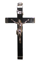 3" ebony metal back crucifix