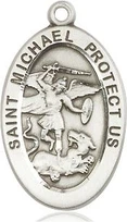 St. Michael the Archangel Pewter Medal- Oval .75"