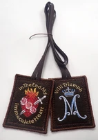 Immaculate Heart of Mary Wool Scapular with words of Our Lady of Fatima
