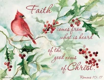 Cardinal and Berries Boxed Christmas Cards