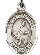 St. Dymphna - .50" Oval - Sterling Silver Side Medal