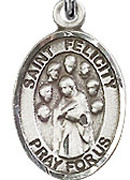 St. Felicity - .50" Oval - Sterling Silver Side Medal