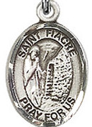St. Fiacre  - .50" Oval - Sterling Silver Side Medal
