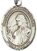 St. Finnian of Clonard - .50" Oval - Sterling Silver Side Medal