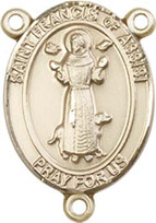 St. Francis of Assisi - .75" Oval - Gold Filled Centerpiece