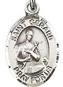 St. Gerard Majella - .50" Oval - Sterling Silver Side Medal