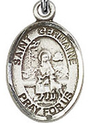 St. Germaine Cousin  - .50" Oval - Sterling Silver Side Medal