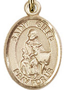 St. Giles - .50" Oval - Gold Filled Side Medal
