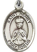 St. Henry II - .50" Oval - Sterling Silver Side Medal