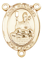 St. Honorius of Amiens - .75" Oval - Gold Filled Centerpiece