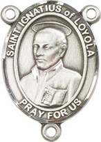 St. Ignatius of Loyola  - .75" Oval - Sterling Silver Centerpiece