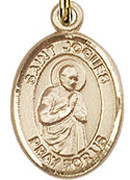 St. Isaac Jogues - .50" Oval - Gold Filled Side Medal