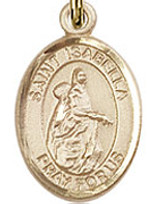 St. Isabella of Portugal - .50" Oval - Gold Filled Side Medal