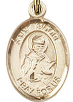 St. Isidore of Seville - .50" Oval - Gold Filled Side Medal