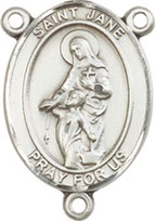 St. Jane of Valois - .75" Oval - Sterling Silver Centerpiece