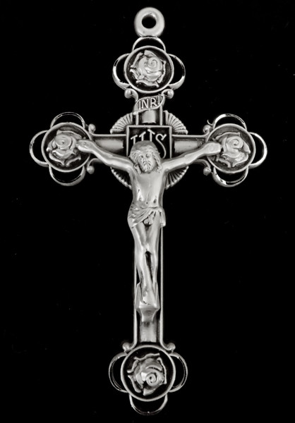 Sisters of Carmel: I.H.S. Rose Crucifix - 2