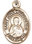 St. John Chrysostom - .50" Oval - Gold Filled Side Medal - Sisters of ...